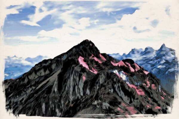 Swiss Artwork by Raphaël Wolf Zurich Red Mountain Switzerland