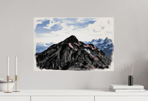 Swiss Artwork by Raphaël Wolf Zurich Red Mountain Switzerland