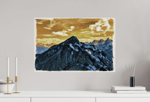 Swiss Artwork by Raphaël Wolf Zurich Yellow Mountain Switzerland