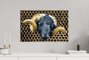 Swiss Artwork by Raphaël Wolf Zurich Aries & Honeycombs