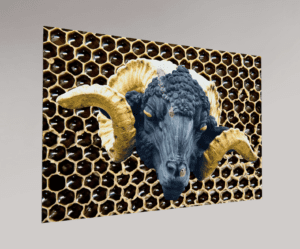 Swiss Artwork by Raphaël Wolf Zurich Aries & Honeycombs